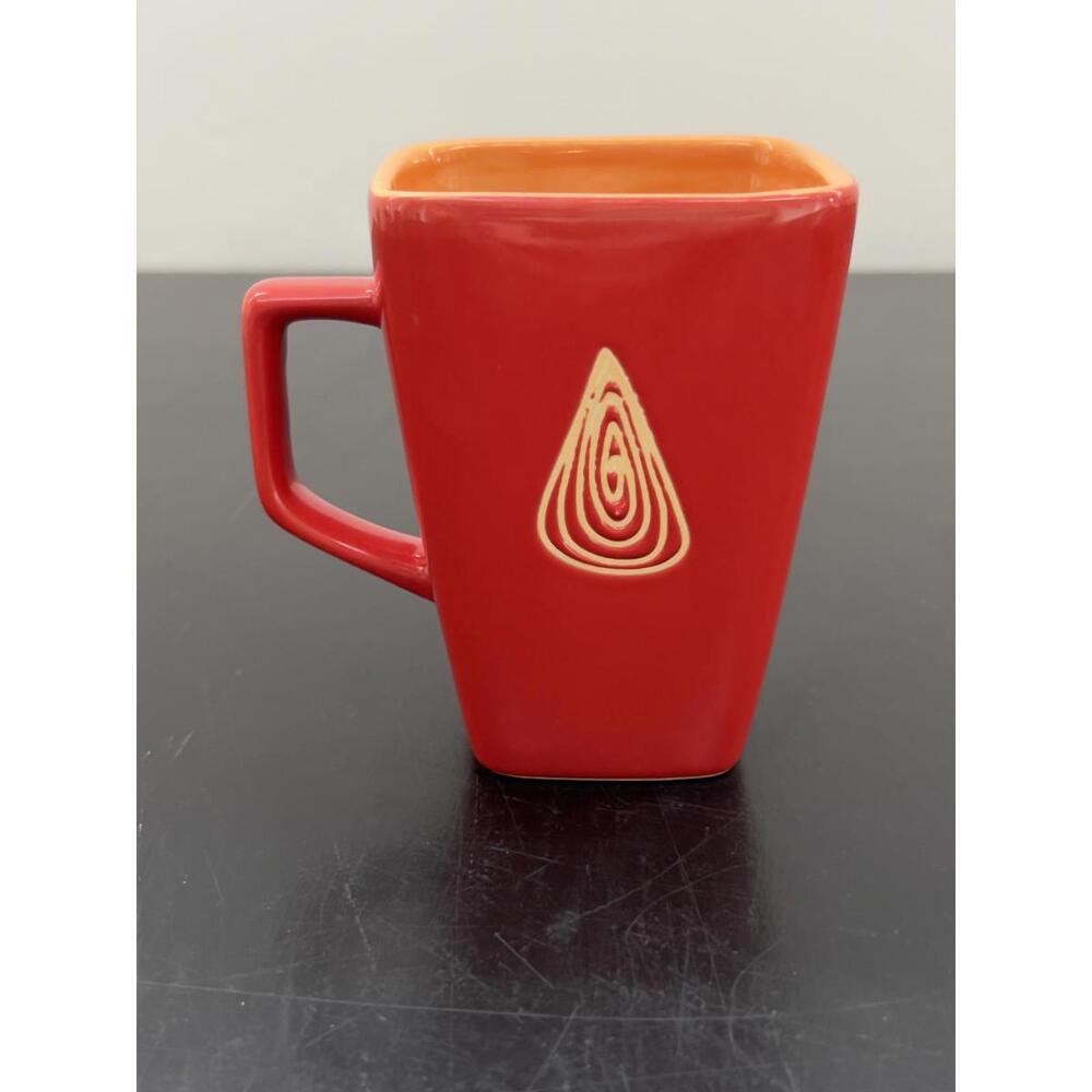 Vintage Italy Disaronno Red And Orange Square Abstract Design‎ Coffee Mug Cup